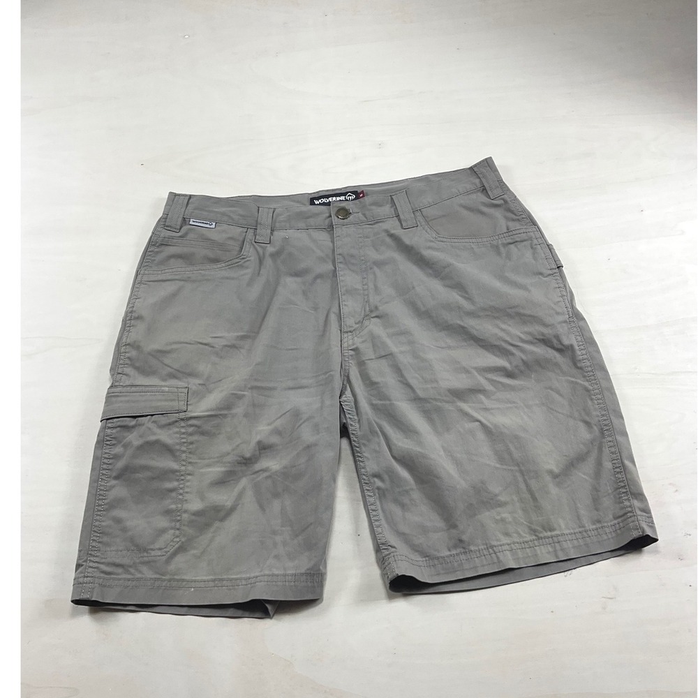 Wolverine Mens Cargo Shorts Gray Size 38 Cotton Nylon Spandex Stretch Utility